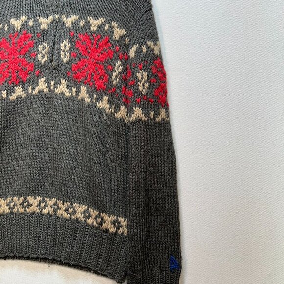 American Eagle Outfitters Mens Pullover Sweater Large Gray Knit Holiday Winter - Picture 5 of 10